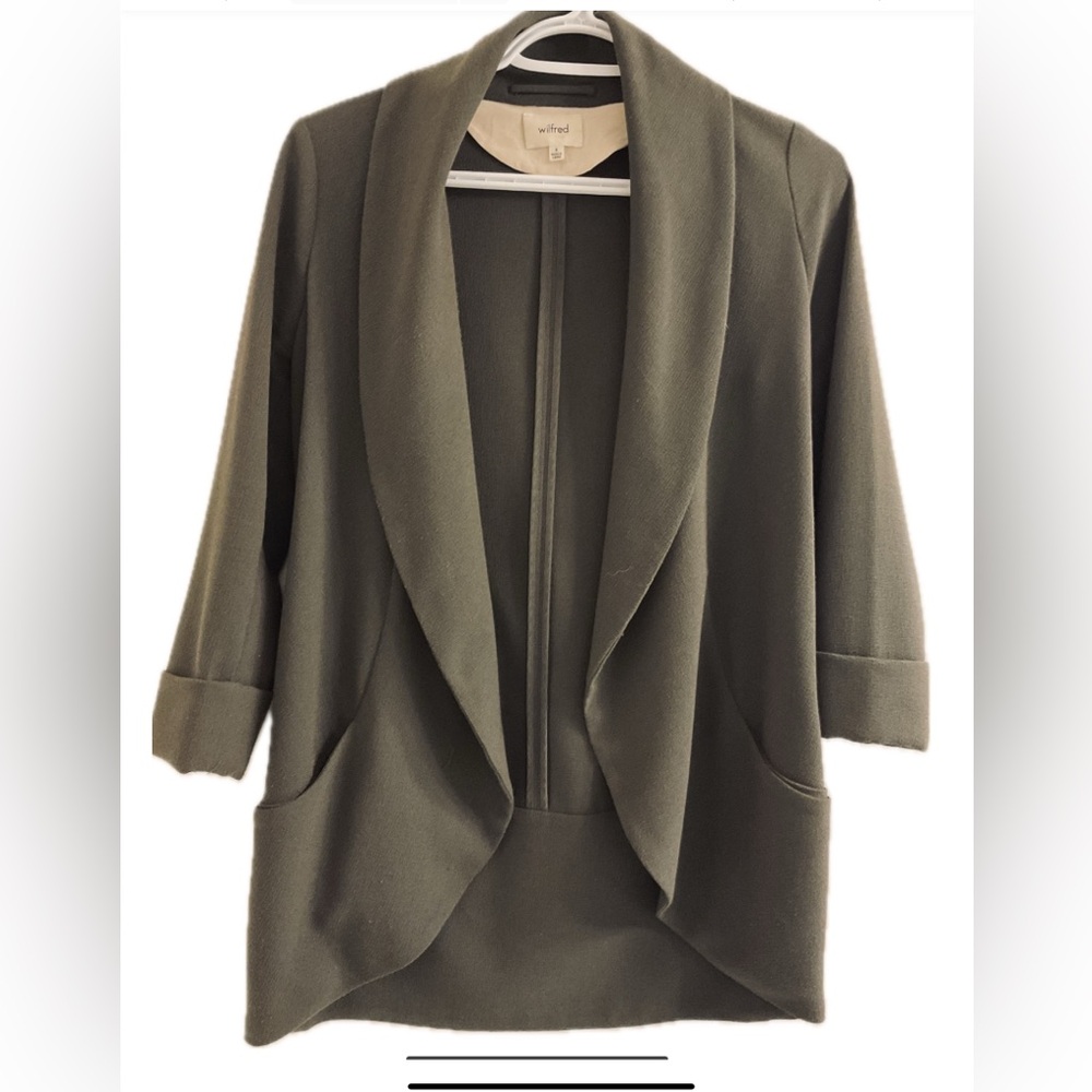 *** Aritiza Wilfred** Textured Chevalier Olive Green Women's Blazer